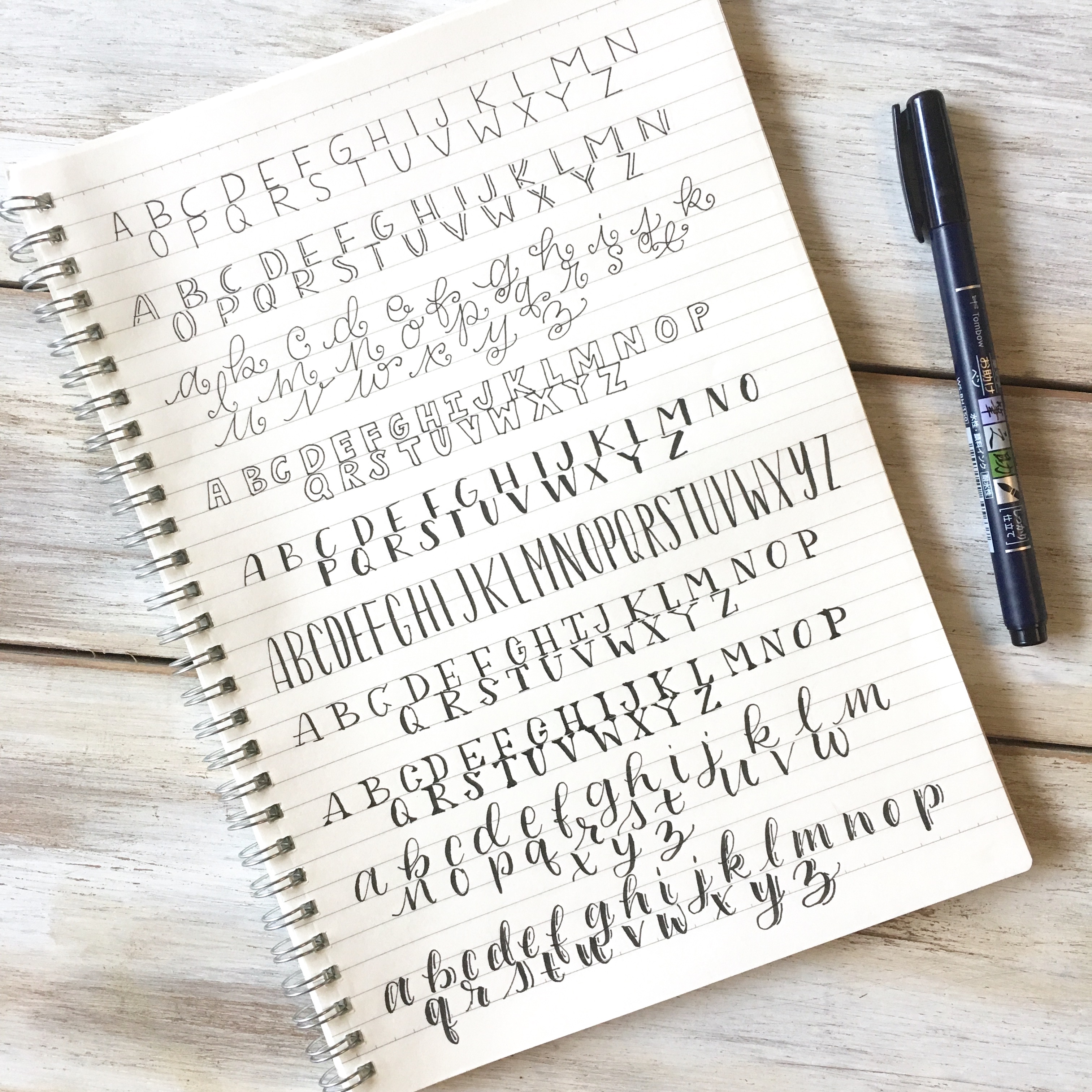 Hand Lettering Alphabet Fonts Lettering Guide Handwriting Alphabet ...