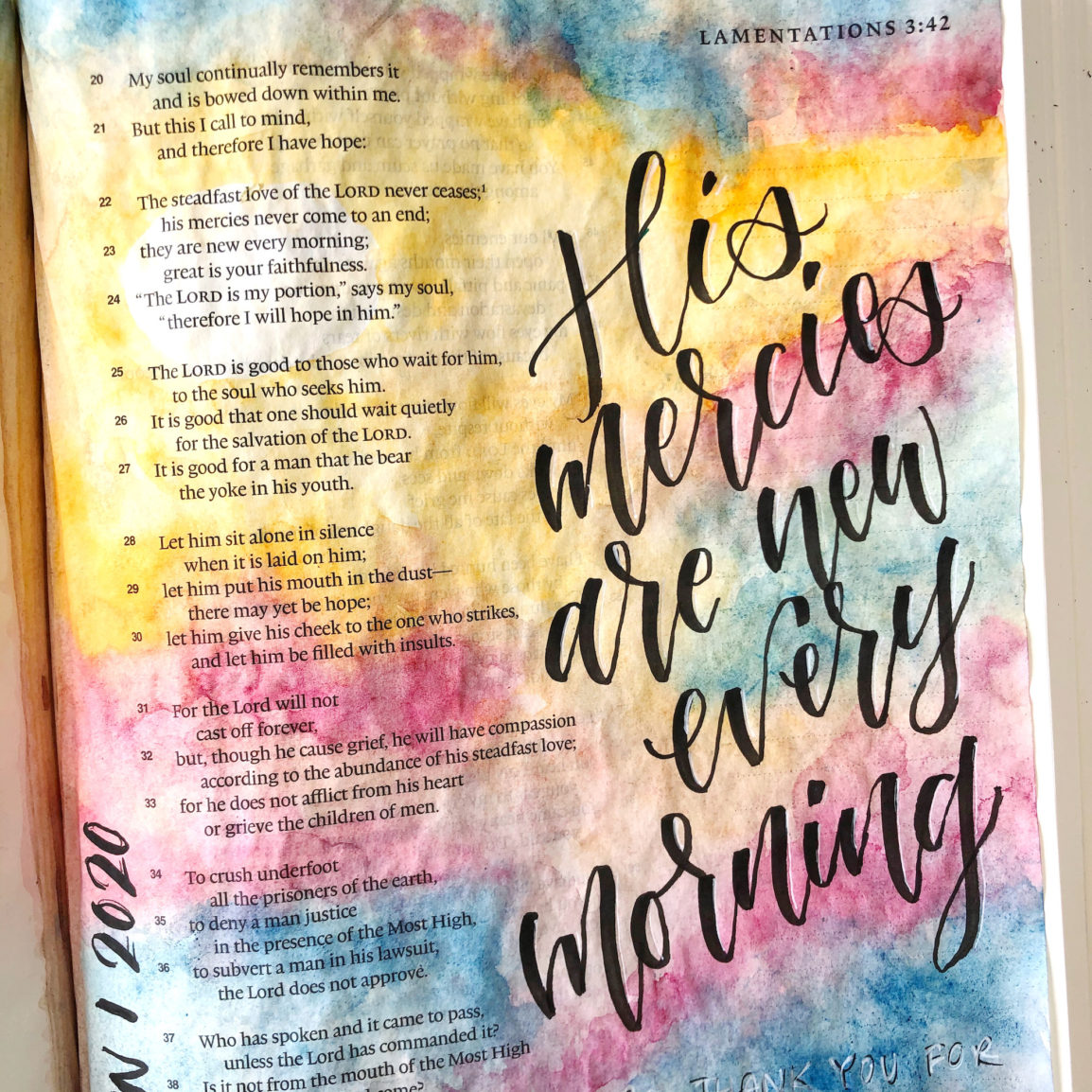 Watercolor Sunrise Bible Journaling Tutorial - Scribbling Grace